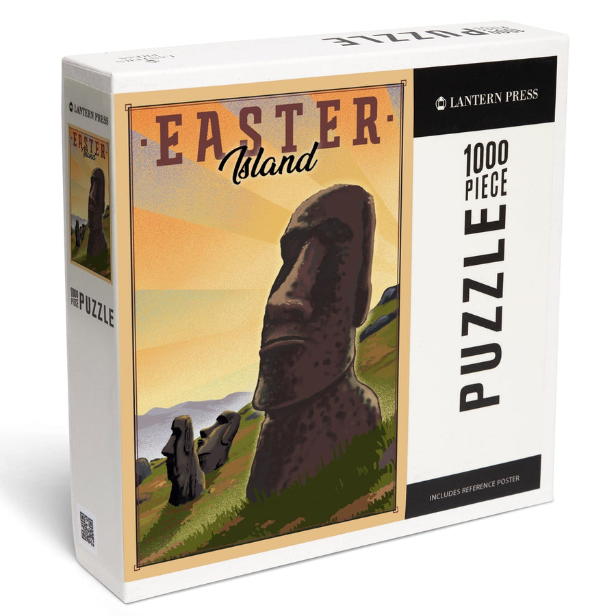 Easter Island, Lithograph, Jigsaw Puzzle Puzzle Lantern Press 