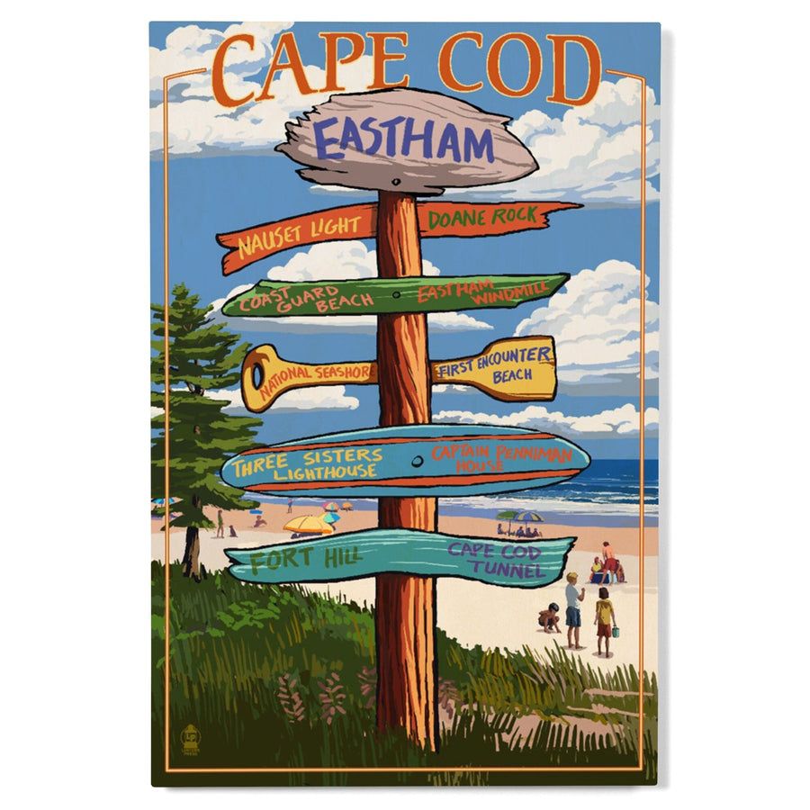Eastham, Massachusetts Cape Cod, Destinations Sign (Version 2), Lantern Press Artwork, Wood Signs and Postcards Wood Lantern Press 