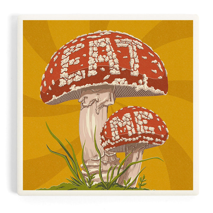 Eat Me Mushroom, Coasters Coasters Lantern Press Coaster 