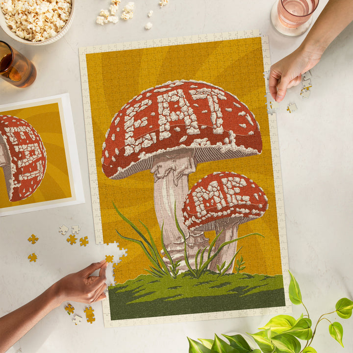 Eat Me Mushroom, Jigsaw Puzzle Puzzle Lantern Press 