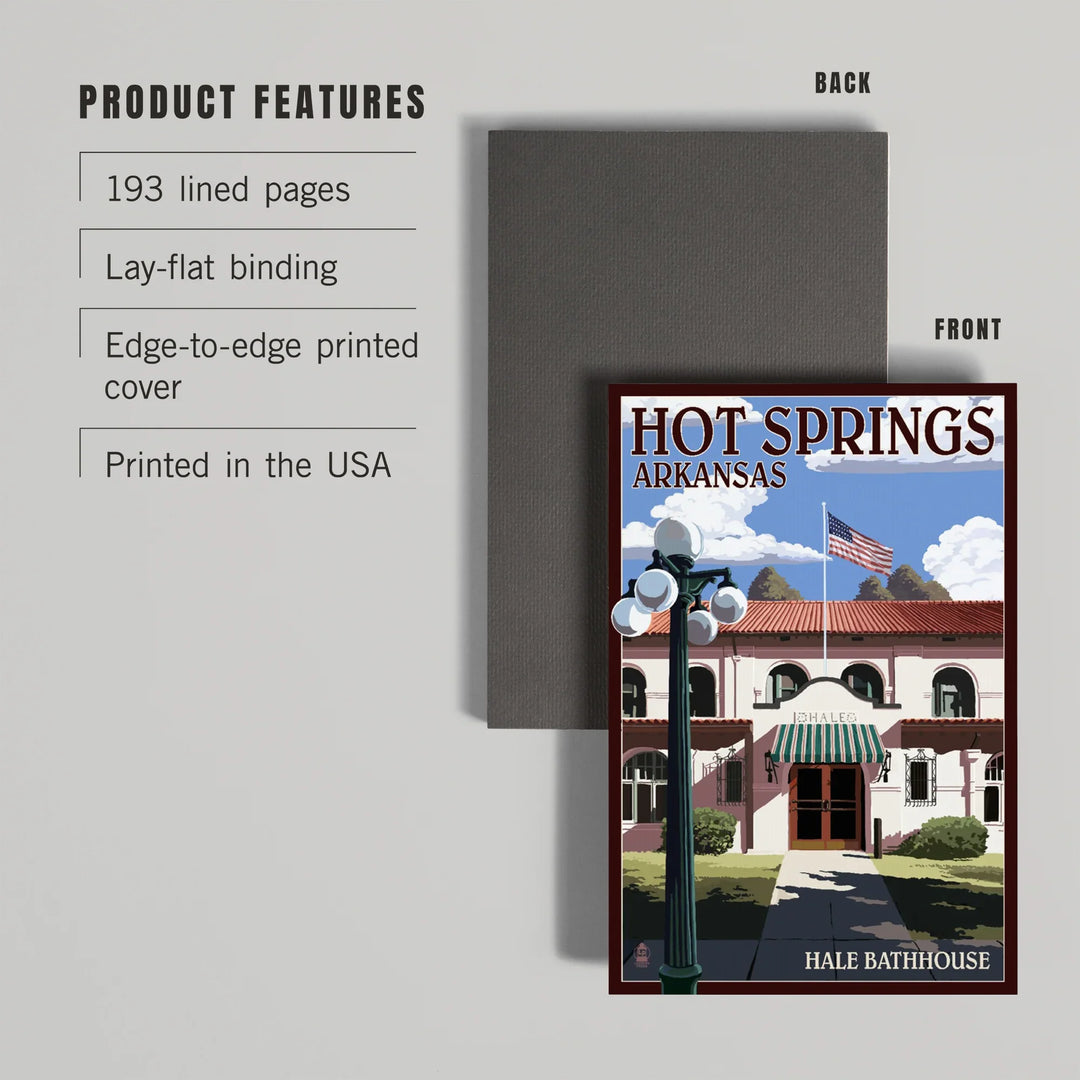 Lined 6x9 Journal, Hot Springs National Park, Arkansas, Hale Bathhouse, Lay Flat, 193 Pages, FSC paper