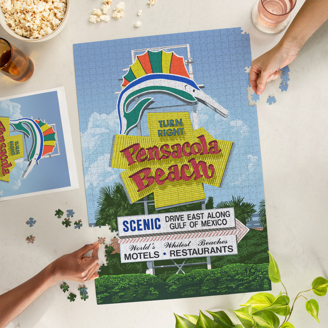 Pensacola Beach, Florida, Sign, Jigsaw Puzzle