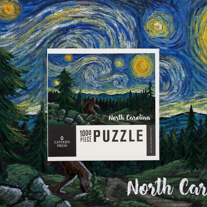 North Carolina, Starry Night, Bigfoot, Jigsaw Puzzle