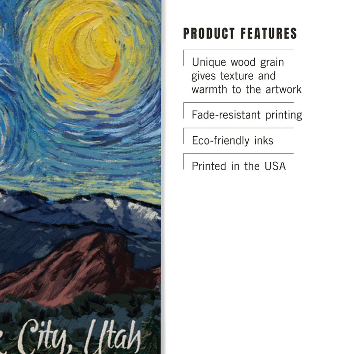 Park City, Utah, Mountain Peak, Starry Night, Wood Sign and Postcards
