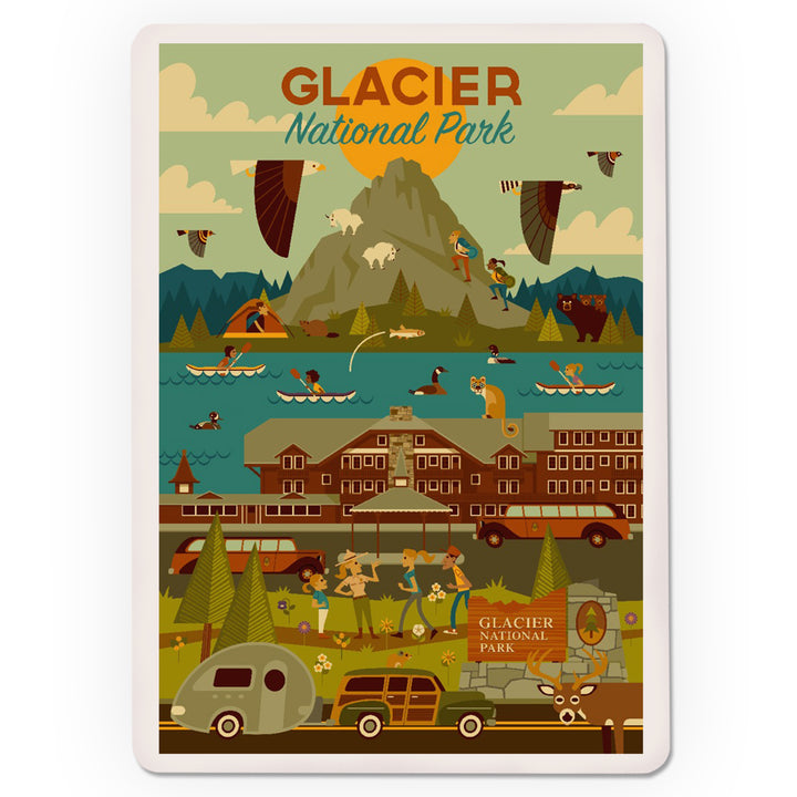 Playing Cards, Glacier National Park, Montana, Geometric National Park Series, 52 Card Deck with Jokers in Box, Unique Art