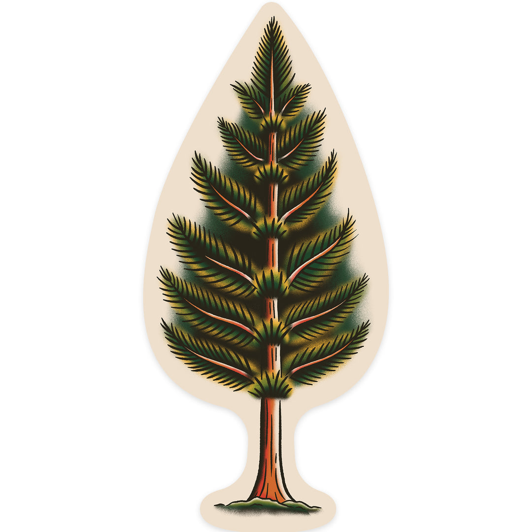 American Traditional, Evergreen, Vinyl Sticker