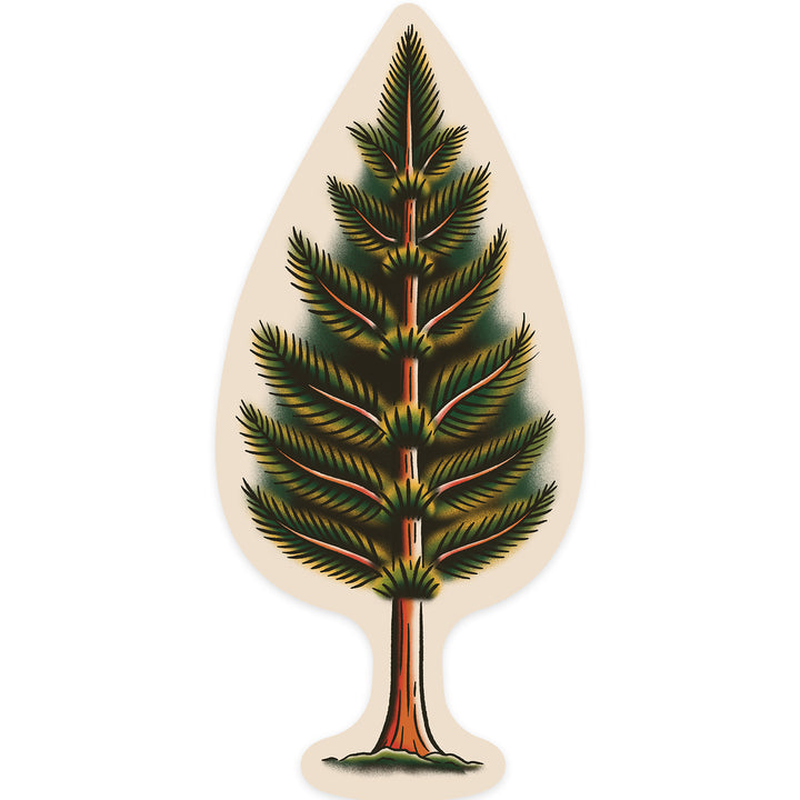 American Traditional, Evergreen, Vinyl Sticker