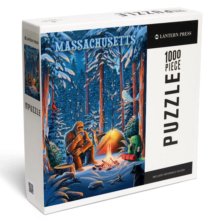 Massachusetts, Find Your Inner Squatch, Camping Bigfoot, 1000 Piece Jigsaw Puzzle