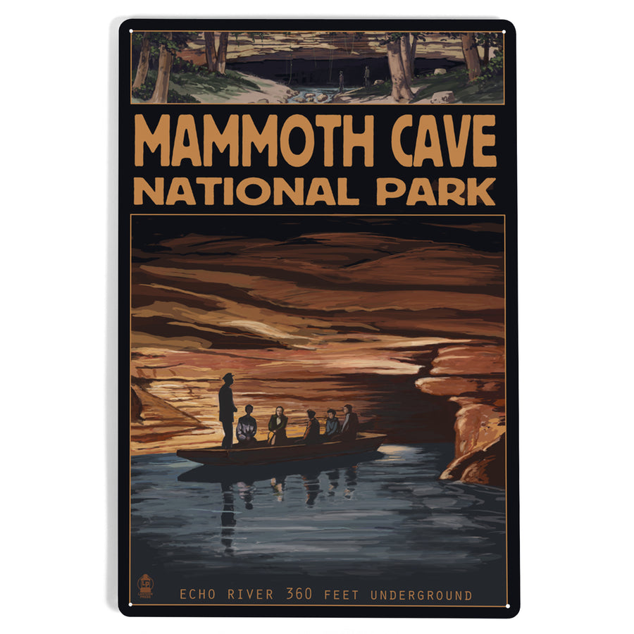 Mammoth Cave National Park, Kentucky, Echo River, Metal Signs - Lantern Press