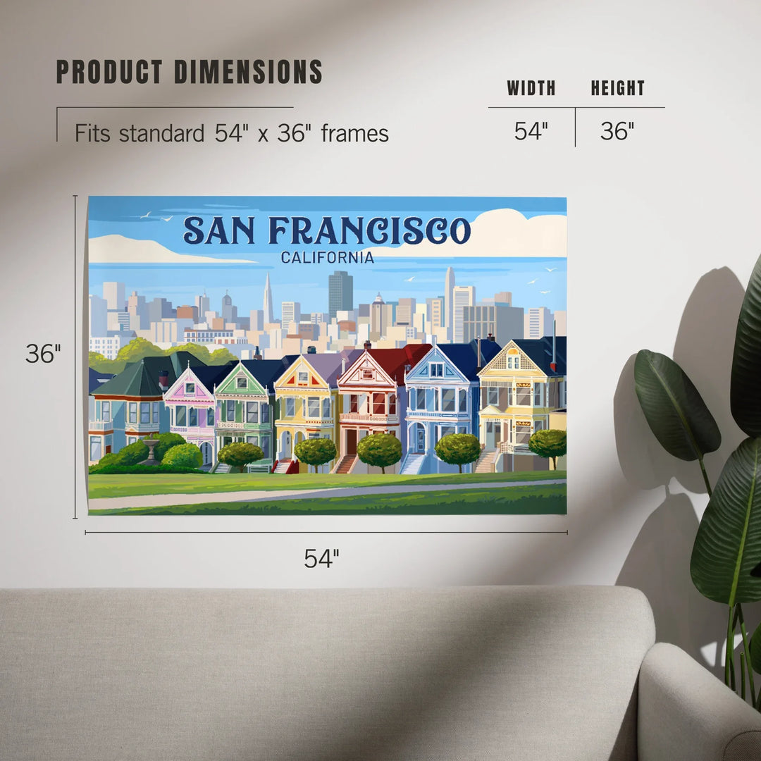 San Francisco, California, Painterly, Painted Houses, Art & Giclee Prints