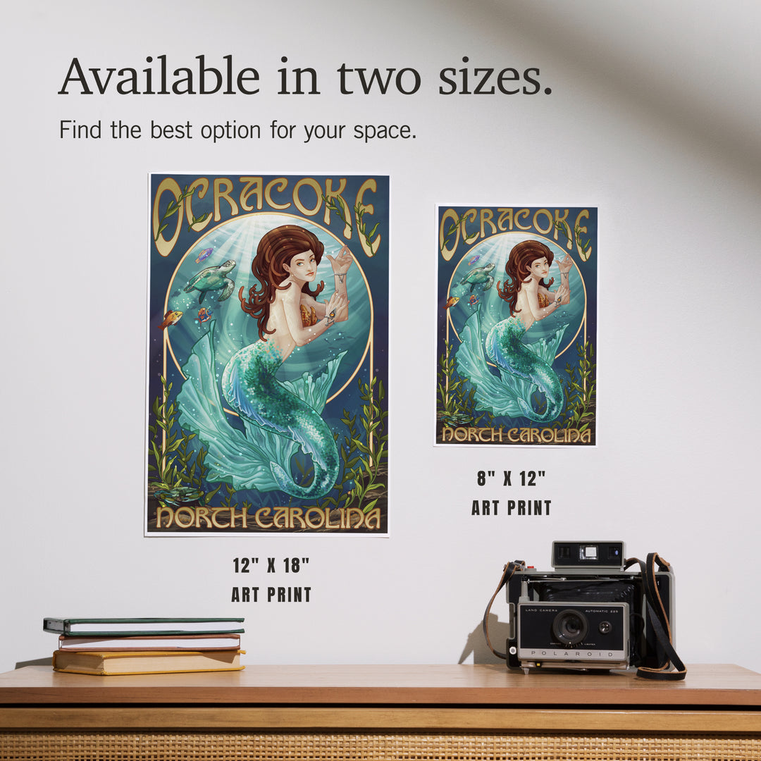 Ocracoke, North Carolina, Mermaid, Art & Giclee Prints