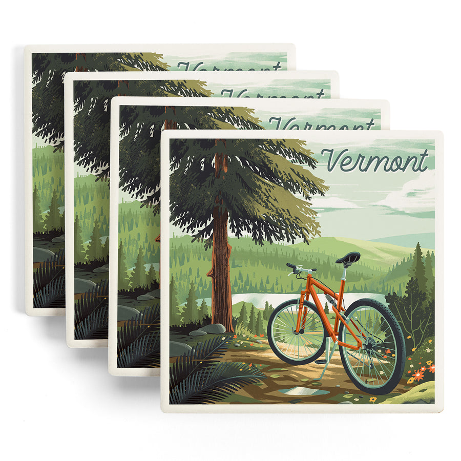 Vermont, Off To Wander, Cycling with Hills, Coaster Set