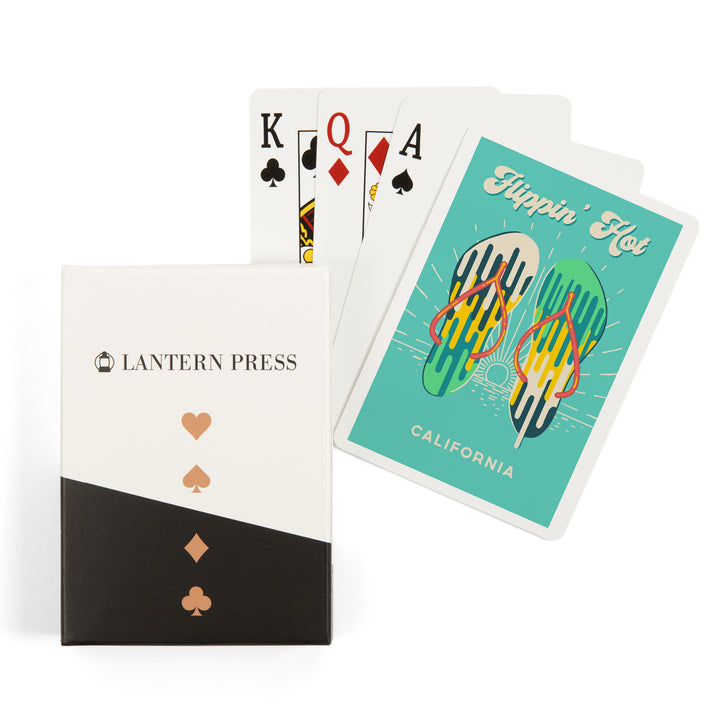 Playing Cards, California, Sweet Relief Collection, Flip Flops, Flippin Hot, 52 Card Deck with Jokers in Box, Unique Art