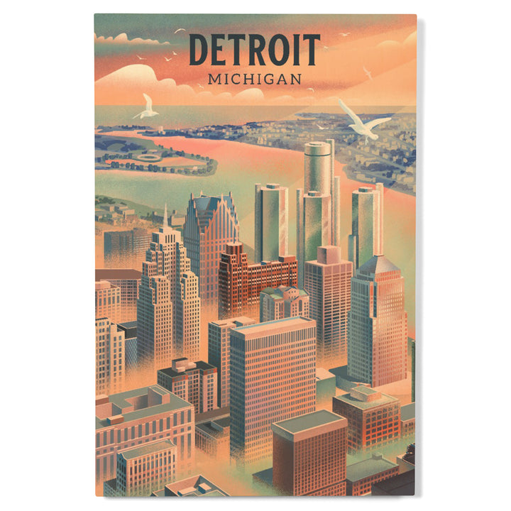Detroit, Michigan, Lithograph City Series, Wood Signs and Postcards