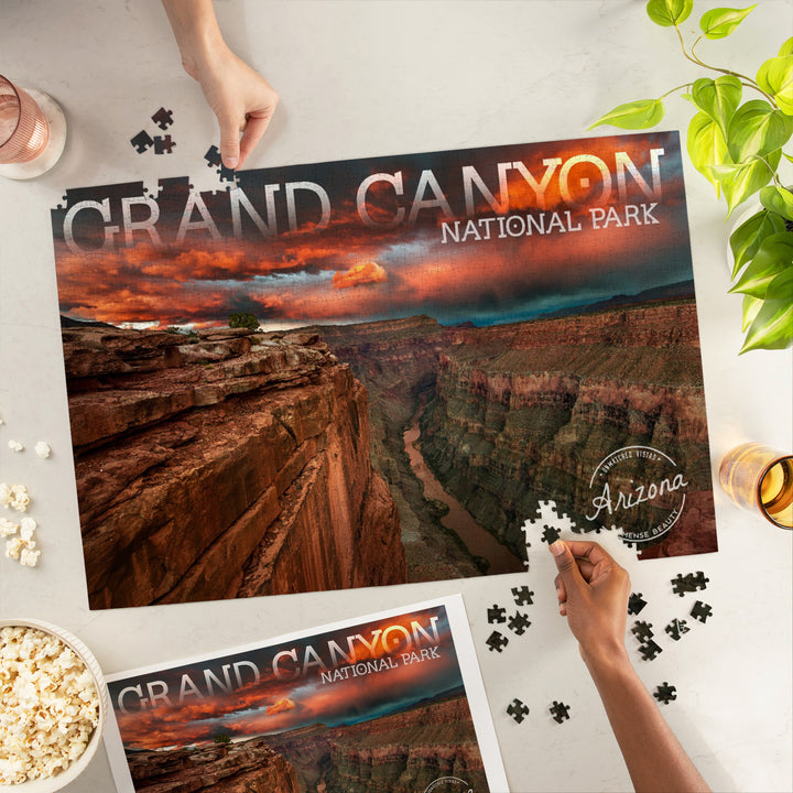Grand Canyon National Park, Arizona, Red Sky, Jigsaw Puzzle