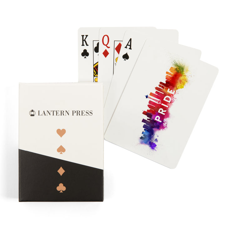 Playing Cards, Seattle, Washington, Gay Pride, Skyline Abstract, 52 Card Deck with Jokers in Box, Unique Art