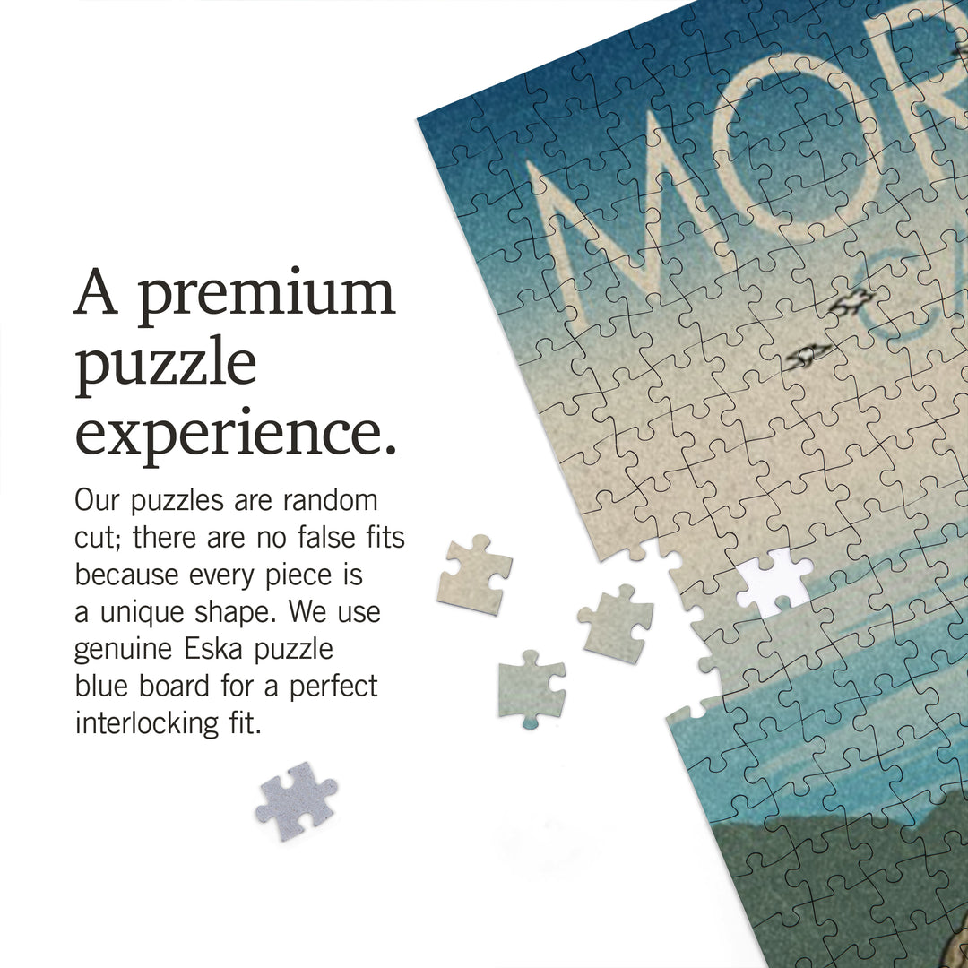 Morro Bay, California, Mermaid, Woodblock, 1000 Piece Jigsaw Puzzle