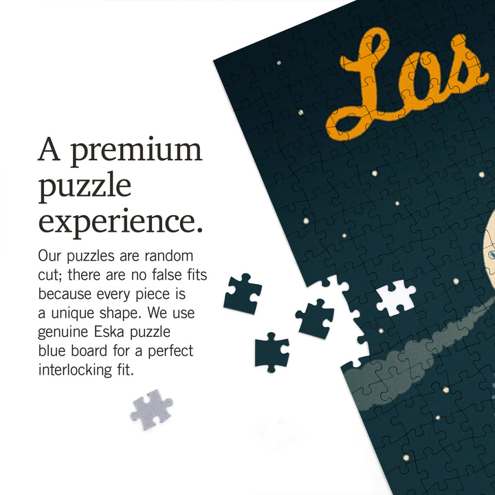 Los Angeles, California, Retro Skyline, 1000 Piece Jigsaw Puzzle