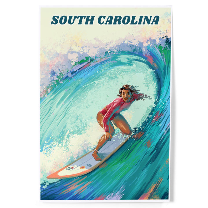 South Carolina, Vitamin Sea, Coastal Series, Surfer Girl, Art & Giclee Prints
