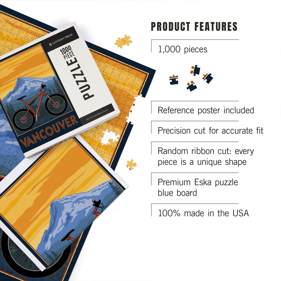 Vancouver, Washington, Mountain Bike Scene, 1000 Piece Jigsaw Puzzle