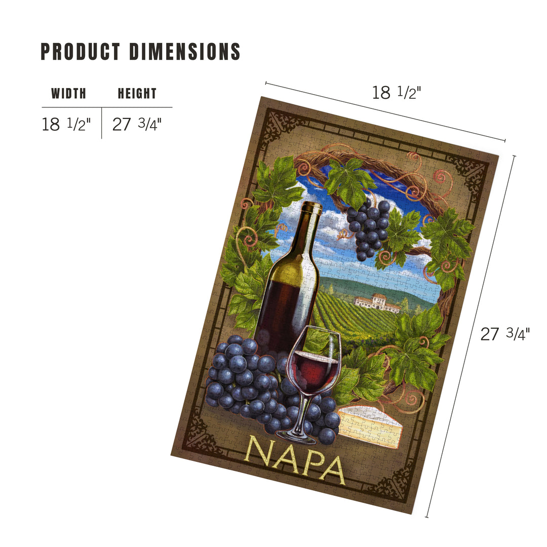 Napa, California, Pinot Noir Vineyard Scene, 1000 piece jigsaw puzzle