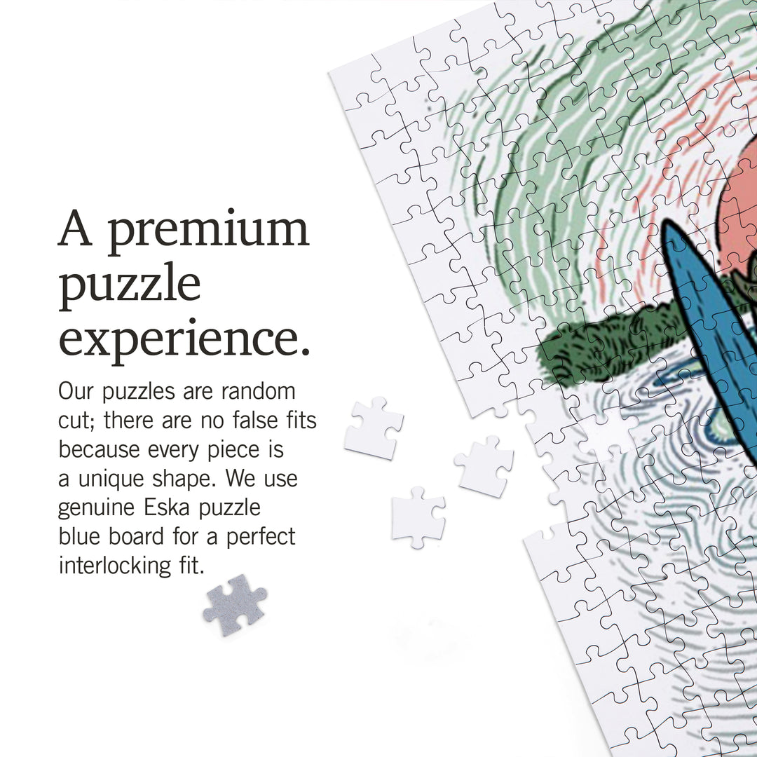 Norfolk, Virginia, Beach Scene Sketch, 1000 Piece Jigsaw Puzzle