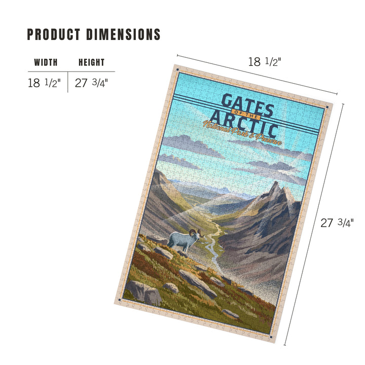 Gates of the Arctic National Park and Preserve, Alaska, Lithograph, 1000 Piece Jigsaw Puzzle