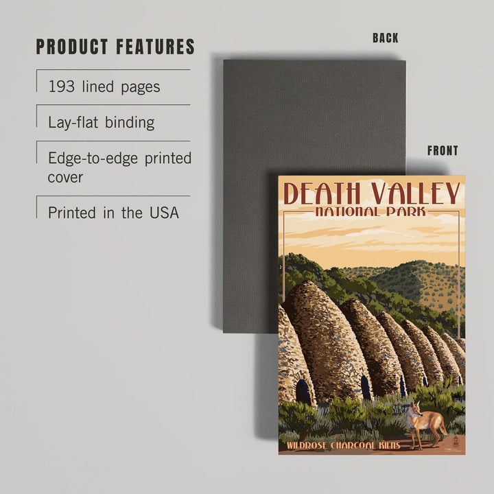 Lined 6x9 Journal, Charcoal Kilns, Death Valley National Park, Lay Flat, 193 Pages, FSC paper