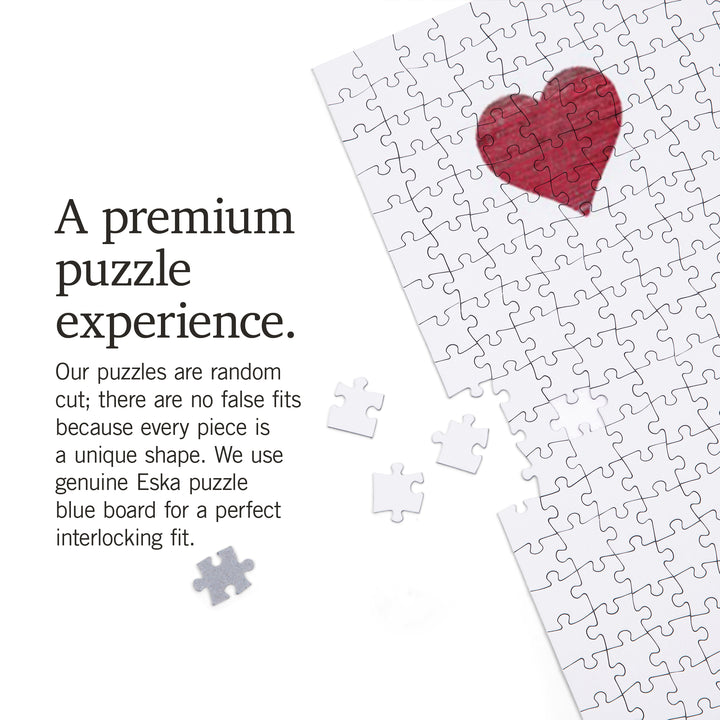 Hermosa Beach, California, California Flag, Bear and Heart, Jigsaw Puzzle