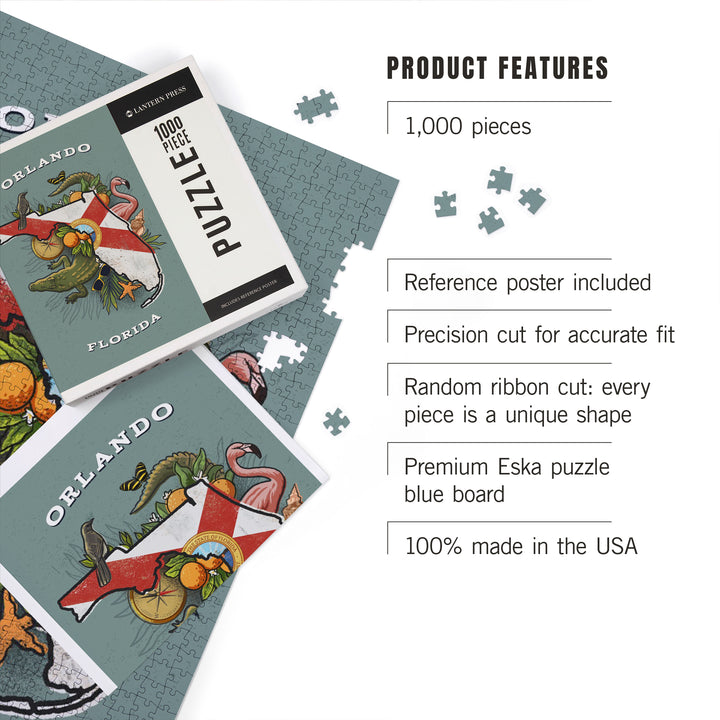 Orlando, Florida, State Treasure Trove, State Series, 1000 Piece Jigsaw Puzzle