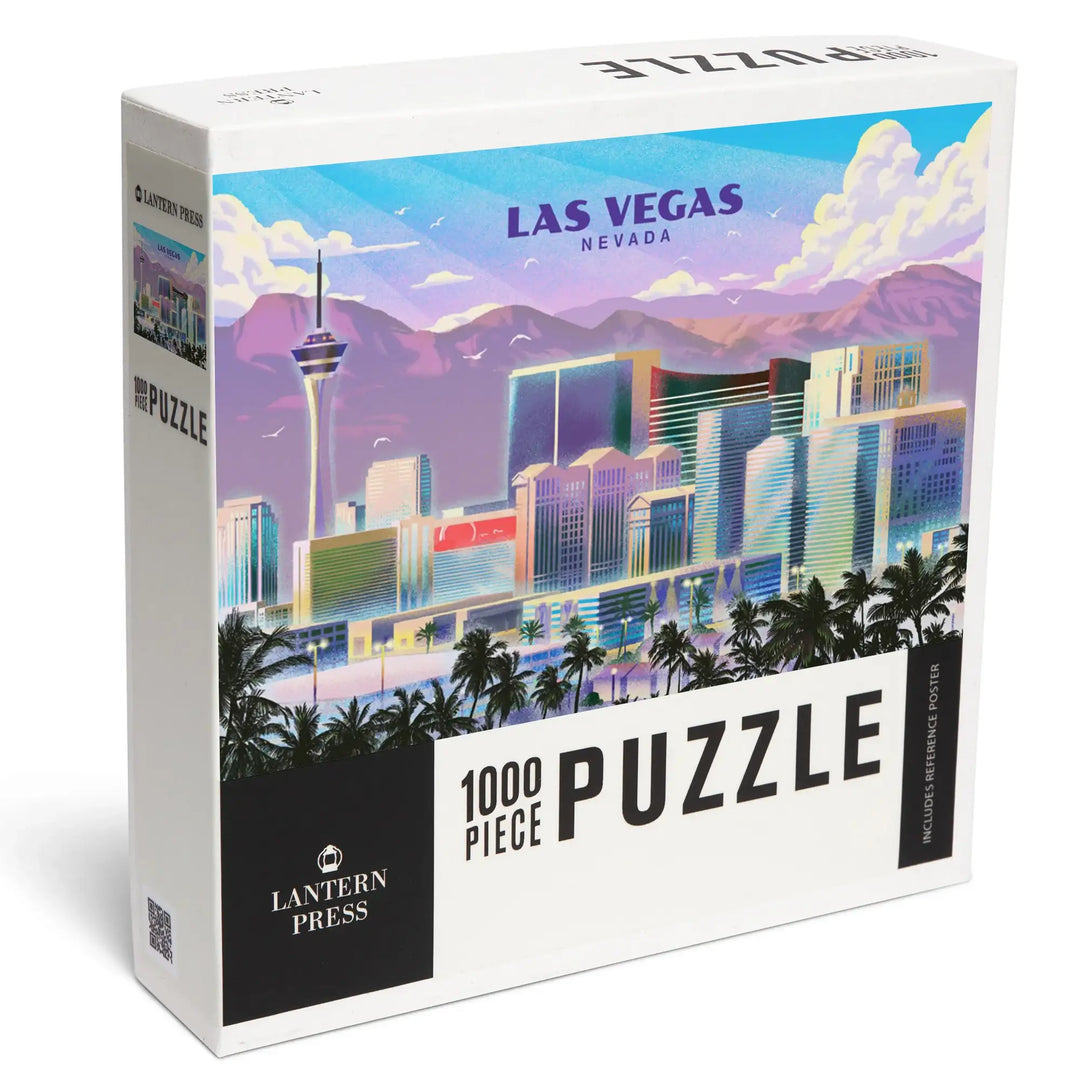 Las Vegas, Nevada, Lithograph, City Series, Jigsaw Puzzle