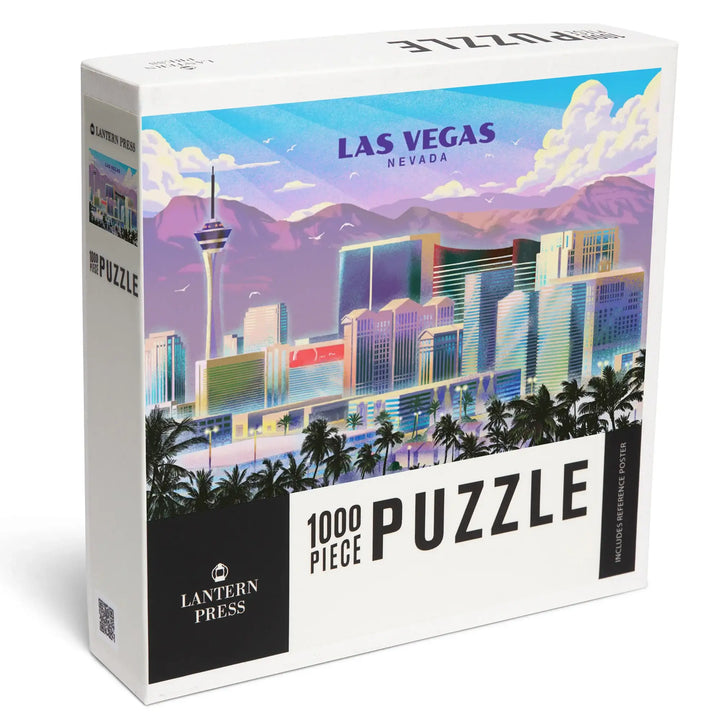 Las Vegas, Nevada, Lithograph, City Series, Jigsaw Puzzle
