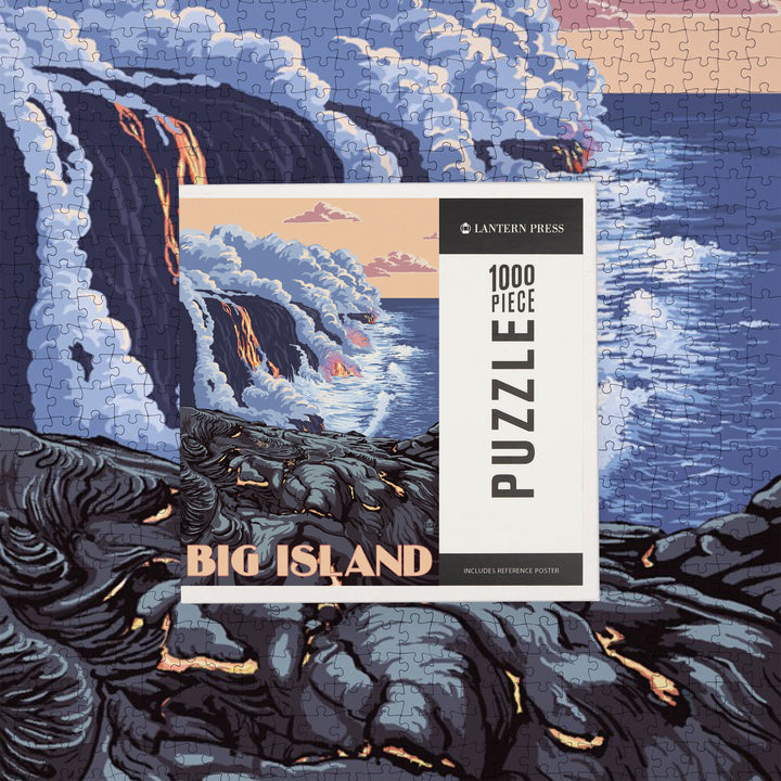 Hawaii, Big Island, Lava Flow Scene, Jigsaw Puzzle