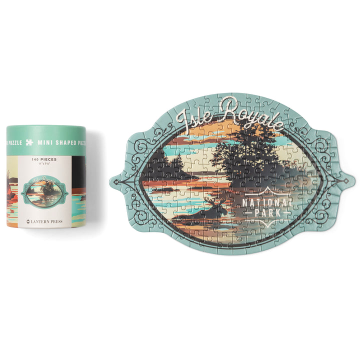 Lantern Press Mini Shaped Adult Jigsaw Puzzle, Protect Our National Parks (Isle Royale)