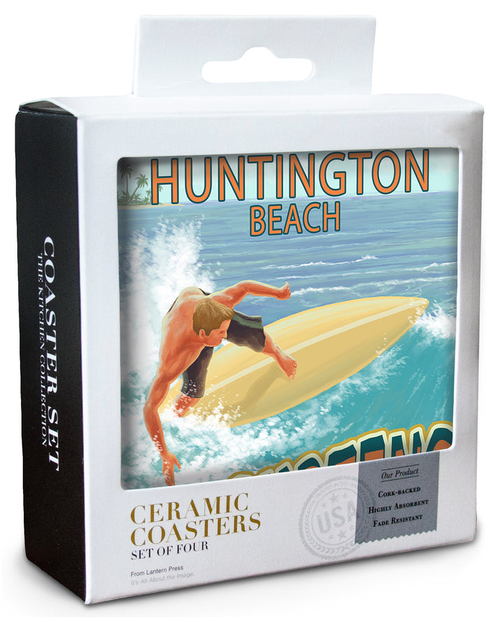 Huntington Beach, California, Surfer Tropical, Coaster Set