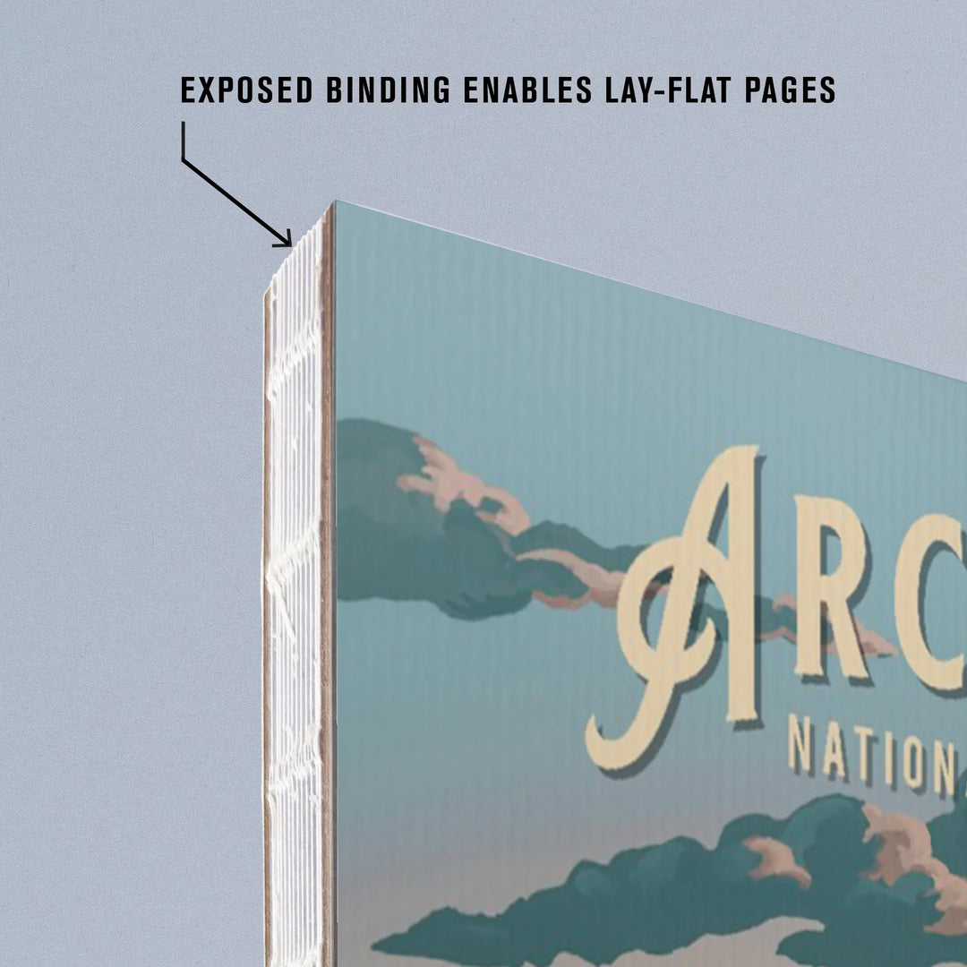 Lined 6x9 Journal, Arches National Park, Utah, Painterly National Park Series, Lay Flat, 193 Pages, FSC paper