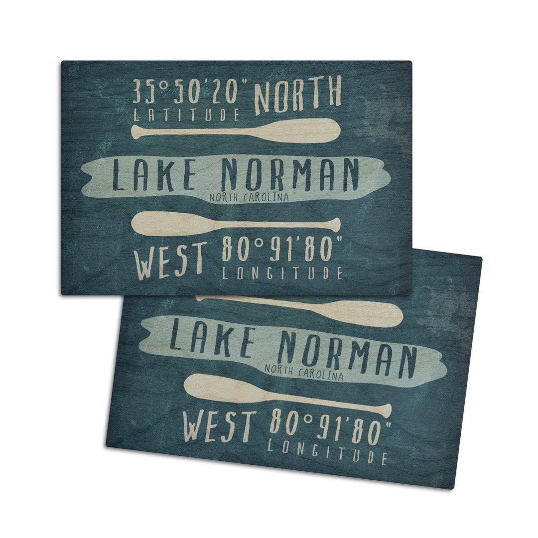 Lake Norman, North Carolina, Lake Essentials, Latitude & Longitude, Lantern Press Artwork, Wood Signs and Postcards