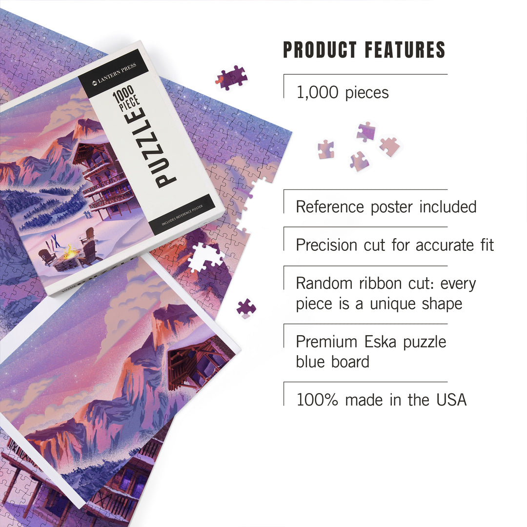 Lithograph, Apres Ski, 1000 Piece Jigsaw Puzzle