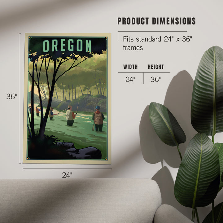 Oregon, Fishing, Lithograph, Art & Giclee Prints