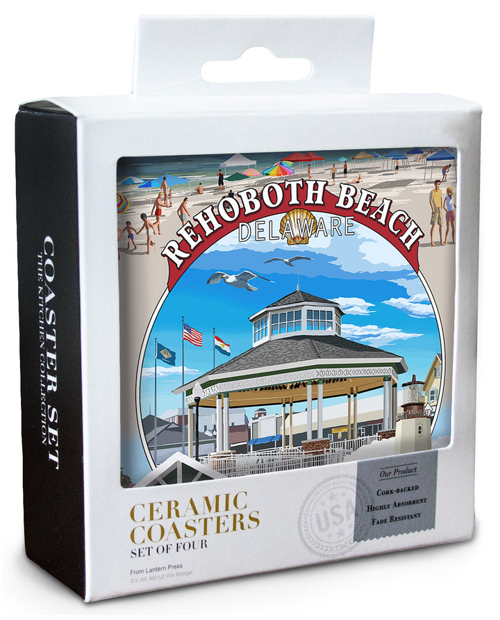 Rehoboth Beach, Delaware, Pavillion Montage, Coaster Set