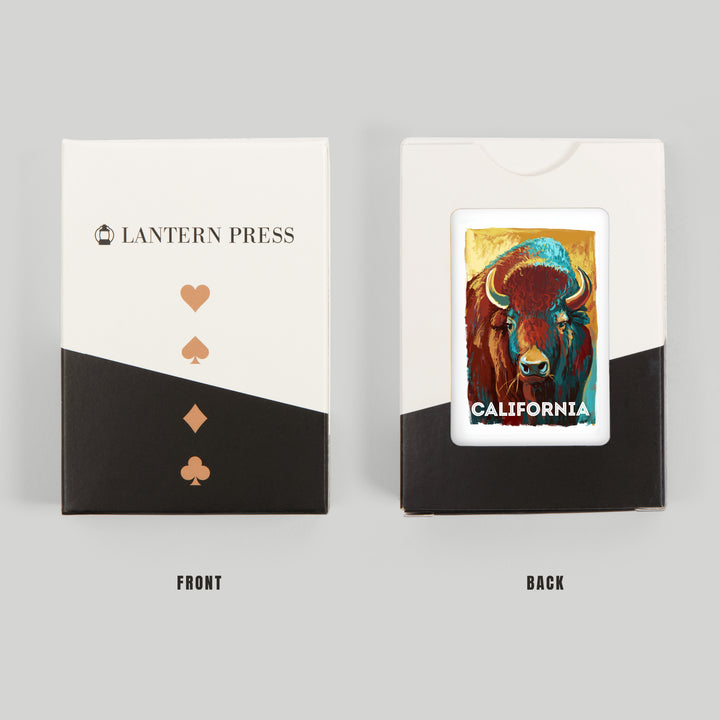 Playing Cards, California, Vivid, Bison, 52 Card Deck with Jokers in Box, Unique Art