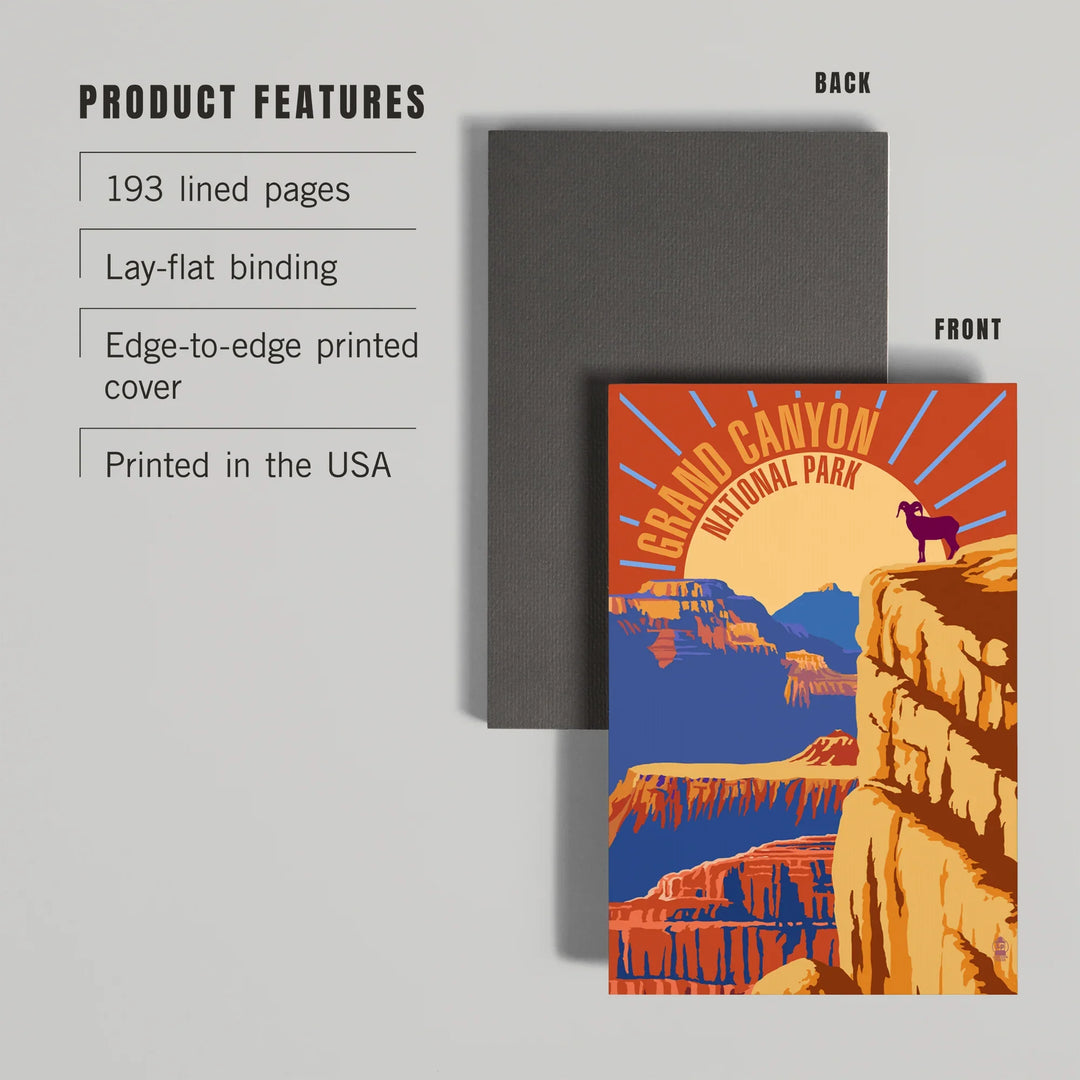 Lined 6x9 Journal, Grand Canyon National Park, Psychedelic, Lay Flat, 193 Pages, FSC paper