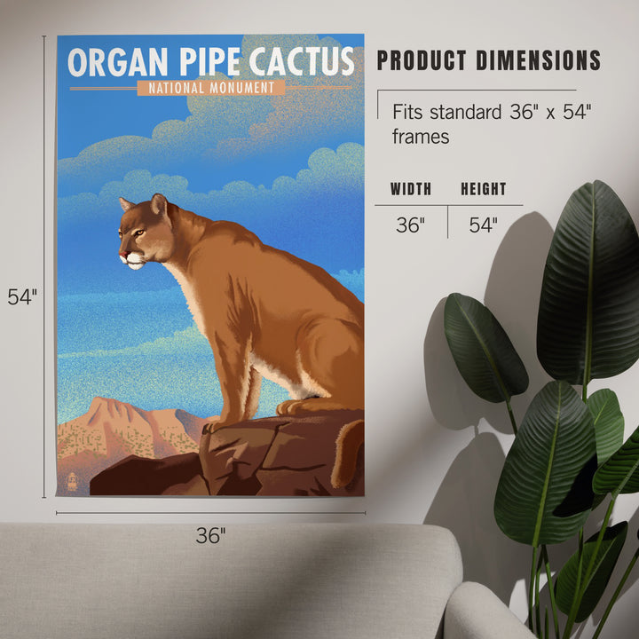Organ Pipe Cactus National Monument, Arizona, Mountain Lion, Lithograph, Art & Giclee Prints