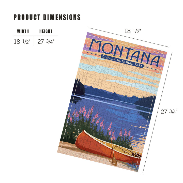 Glacier National Park, Montana, Canoe and Lake, Jigsaw Puzzle
