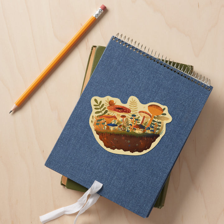 Storybook, Mushrooms, Vinyl Sticker