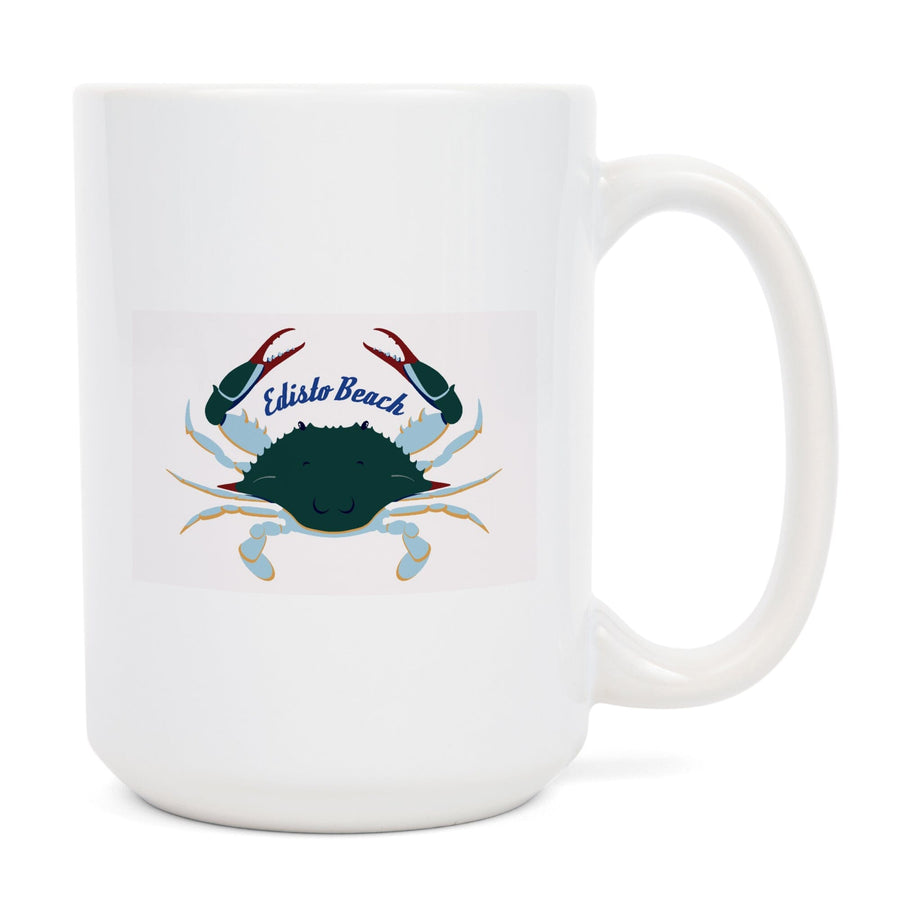 Edisto Beach, South Carolina, Blue Crab, Vector Style, Contour, Lantern Press Artwork, Ceramic Mug Mugs Lantern Press 