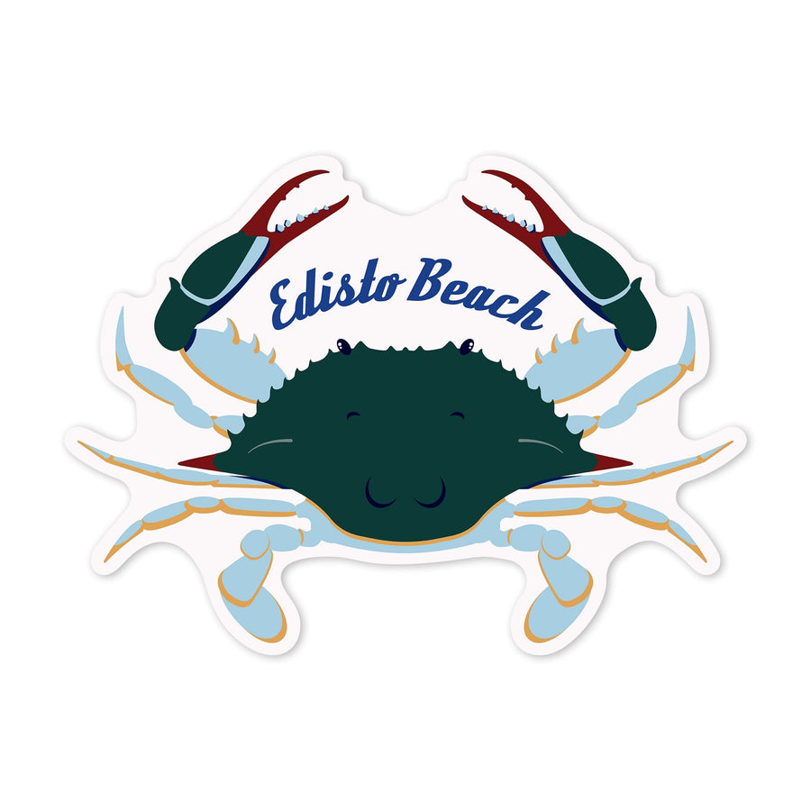 Edisto Beach, South Carolina, Blue Crab, Vector Style, Contour, Lantern Press Artwork, Vinyl Sticker Sticker Lantern Press 