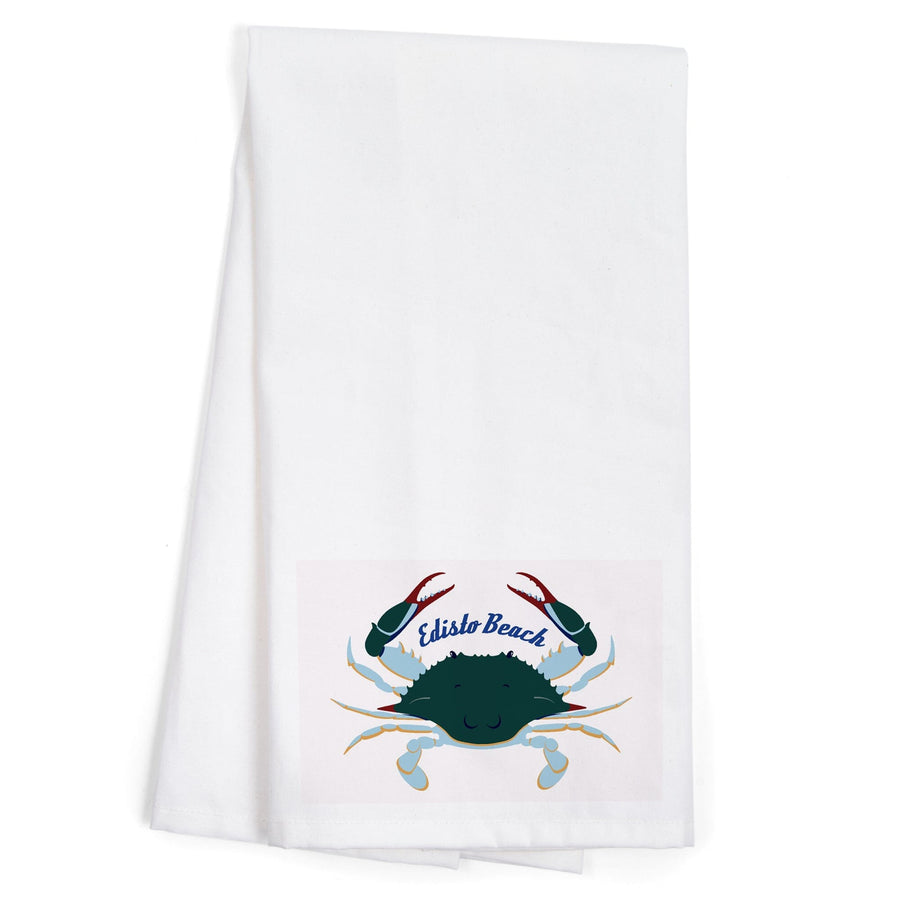 Edisto Beach, South Carolina, Blue Crab, Vector Style, Contour, Organic Cotton Kitchen Tea Towels Kitchen Lantern Press 
