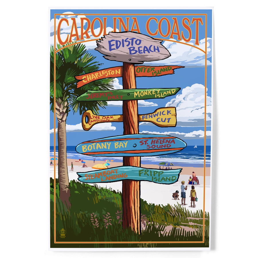 Edisto Beach, South Carolina, Destinations Sign, Art & Giclee Prints Art Lantern Press 