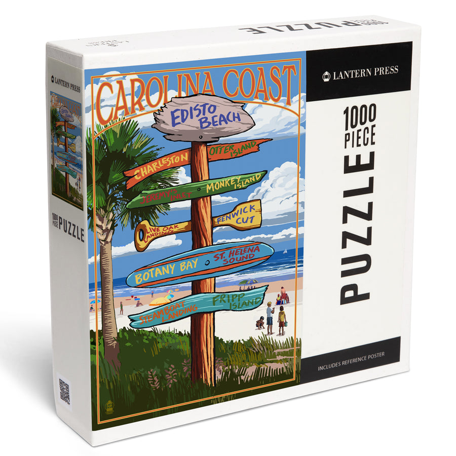 Edisto Beach, South Carolina, Destinations Sign, Jigsaw Puzzle Puzzle Lantern Press 